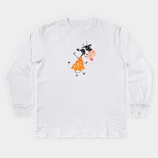 Florencia the Dancing Cow Kids Long Sleeve T-Shirt